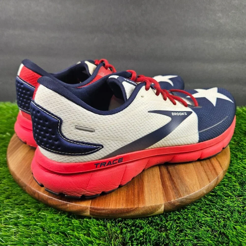 Brooks Trace 2 Texas Star Running Shoes Mens 12.5 USA Red White Blue 1103881D689